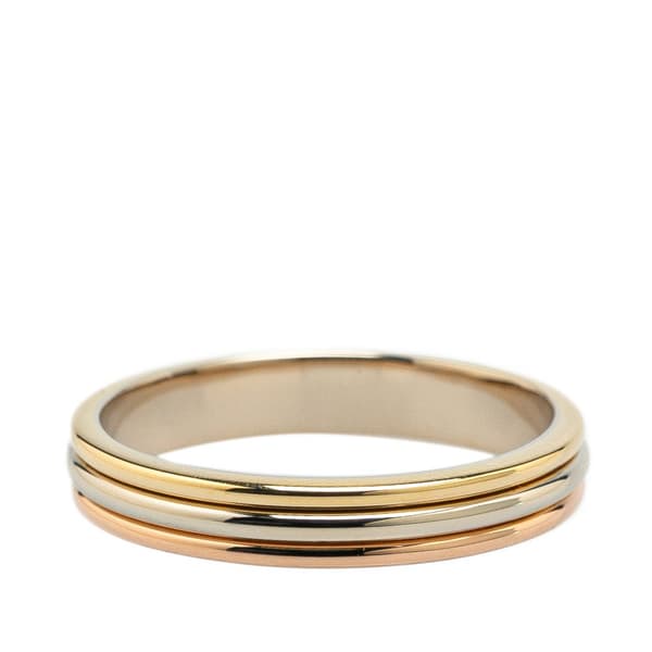 Pre-owned Cartier Tricolor 18K Trinity Wedding Band Ring Gold