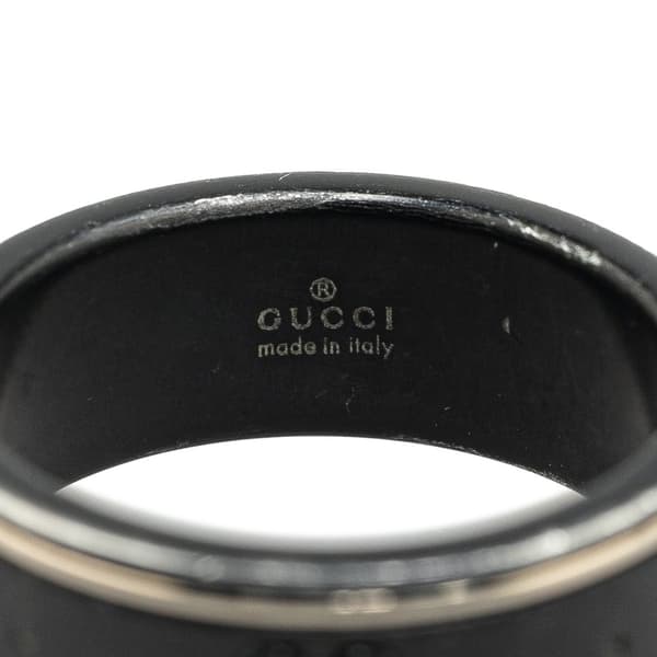 Pre-owned Gucci 18K White Gold Icon Thin Band Ring Silver