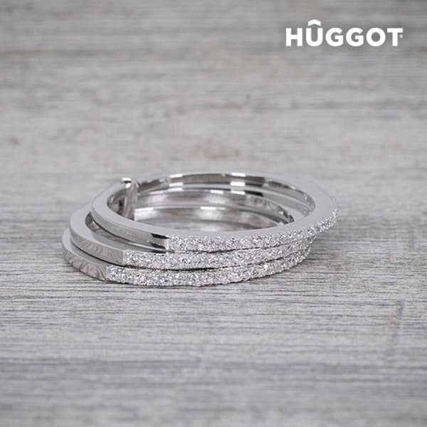 Hûggot Three Ring i 925 sterlingsilver med zirkonior - 17,5 mm