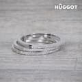 Miniatyrbild 3 av 6: Hûggot Three Ring i 925 sterlingsilver med zirkonior - 17,5 mm