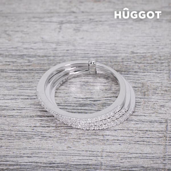 Hûggot Three Ring i 925 sterlingsilver med zirkonior - 17,5 mm