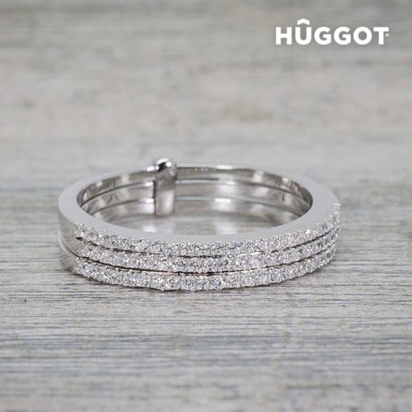 Hûggot Three Ring i 925 sterlingsilver med zirkonior - 17,5 mm