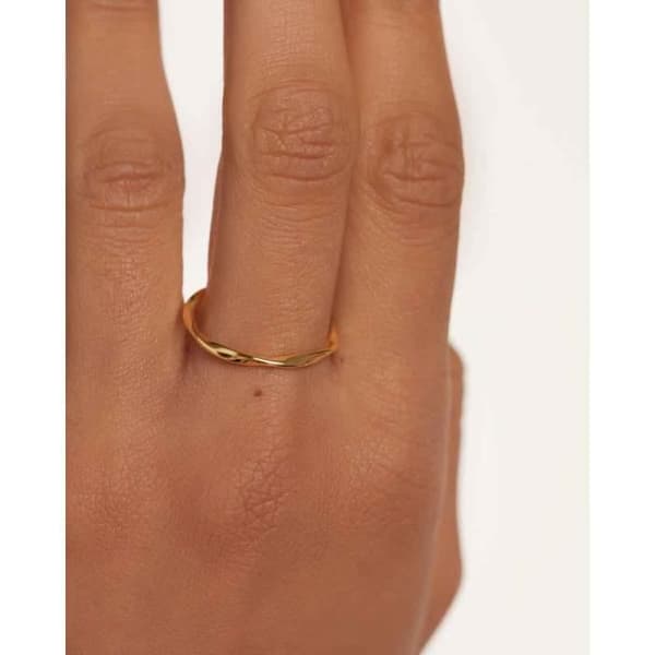 PDPAOLA Ring i rostfritt stål - Spiral Gold - AN01-804