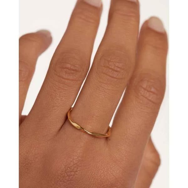 PDPAOLA Ring i rostfritt stål - Spiral Gold - AN01-804