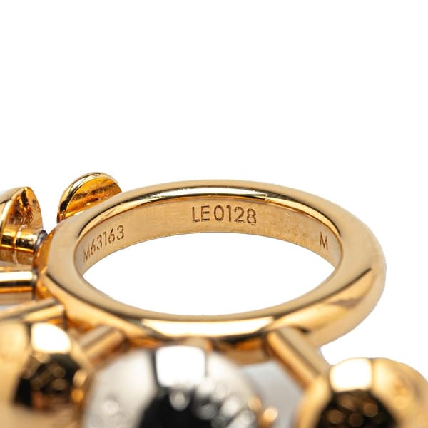Pre-owned Louis Vuitton Gold Plated Studs Interchangeable Studdy Ring Gold