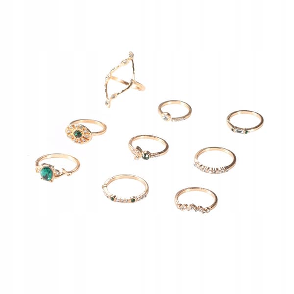Guld RETRO PUNK BOHO RINGSÆT 81