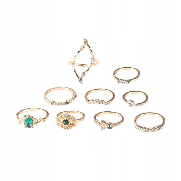 Guld RETRO PUNK BOHO RINGSÆT 81