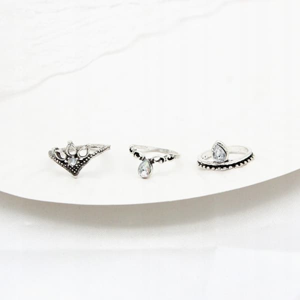 Sølv RETRO PUNK BOHO RINGSÆT 15