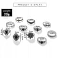 Miniatyrbild 6 av 8: Silverfärgade RETRO PUNK BOHO RINGAR SET 12