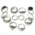 Miniatyrbillede 9 af 9: Sølv RETRO PUNK BOHO RINGSÆT 09
