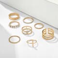 Miniatyrbillede 4 af 9: Guld RETRO PUNK BOHO RINGSÆT 07