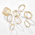Miniatyrbillede 6 af 9: Guld RETRO PUNK BOHO RINGSÆT 07