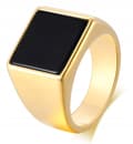 Miniatyrbillede 1 af 3: UNISEX GULD Signetring Stål 316L Forgyldt EU25 US11