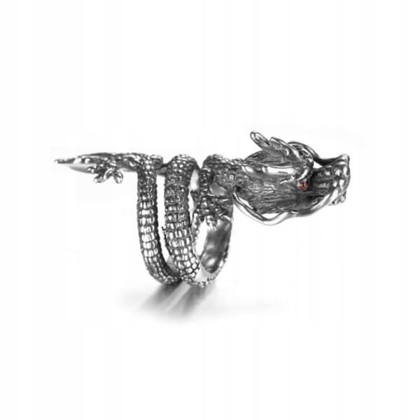RING Vigselring DRAKE SIGNET JUSTERBAR Vintage HERR SILVER METALL