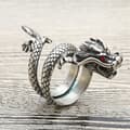 Miniatyrbild 4 av 9: RING Vigselring DRAKE SIGNET JUSTERBAR Vintage HERR SILVER METALL