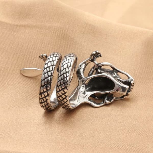 RING Vigselring DRAKE SIGNET JUSTERBAR Vintage HERR SILVER METALL