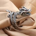 Miniatyrbild 9 av 9: RING Vigselring DRAKE SIGNET JUSTERBAR Vintage HERR SILVER METALL
