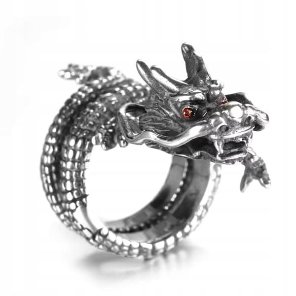 RING Vigselring DRAKE SIGNET JUSTERBAR Vintage HERR SILVER METALL