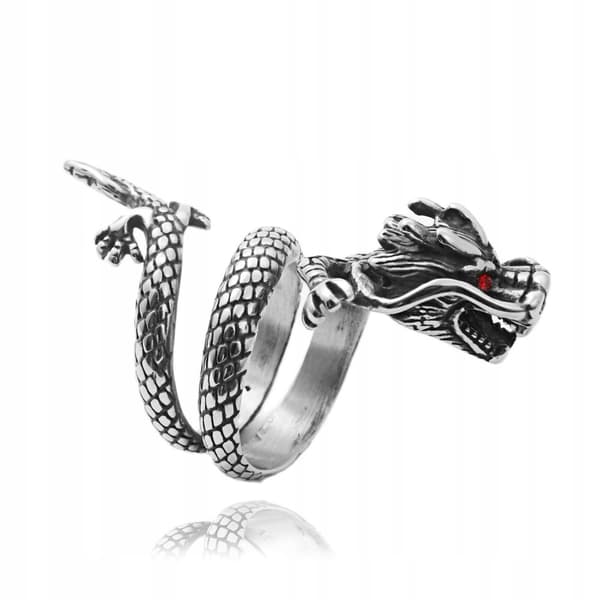 RING Vigselring DRAKE SIGNET JUSTERBAR Vintage HERR SILVER METALL