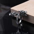Miniatyrbild 4 av 6: RING Vigselring DRAKE SIGNET JUSTERBAR Vintage HERR SILVER METALL