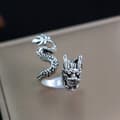 Miniatyrbild 2 av 6: RING Vigselring DRAKE SIGNET JUSTERBAR Vintage HERR SILVER METALL