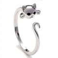 Miniatyrbild 1 av 4: JUSTERBAR RING I SILVER FÖR KVINNOR, UNIVERSAL, GÅVA, KITTY TAIL SÖT