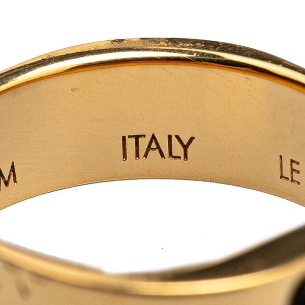 Pre-owned Louis Vuitton Gold Plated Monogram Engraved Nanogram Ring Gold