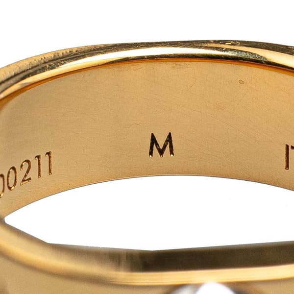 Pre-owned Louis Vuitton Gold Plated Monogram Engraved Nanogram Ring Gold
