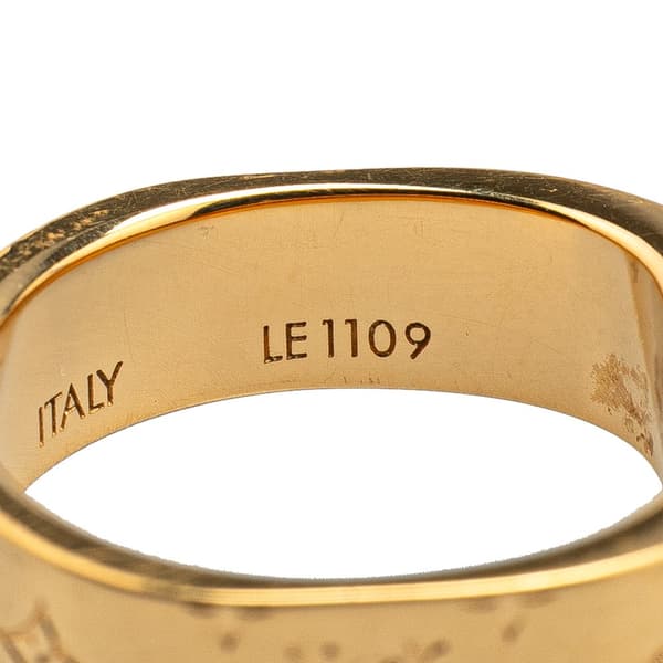 Pre-owned Louis Vuitton Gold Plated Monogram Engraved Nanogram Ring Gold