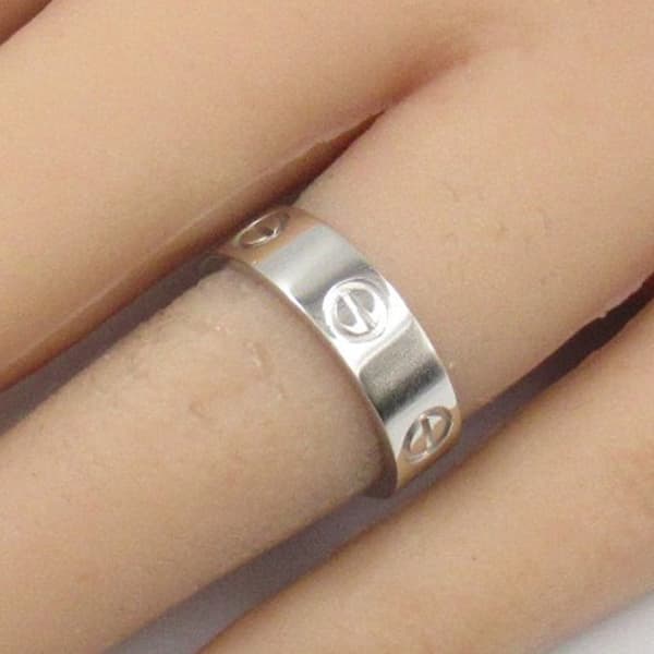 Pre-owned Cartier Platinum Classic Love Ring Silver