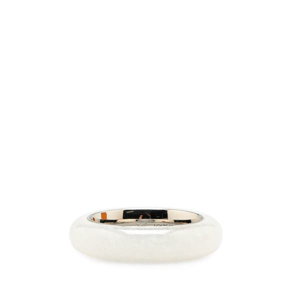 Pre-owned Louis Vuitton Metal and Stone Burg Ring White