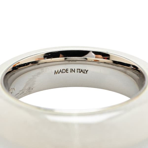 Pre-owned Louis Vuitton Metal and Stone Burg Ring White