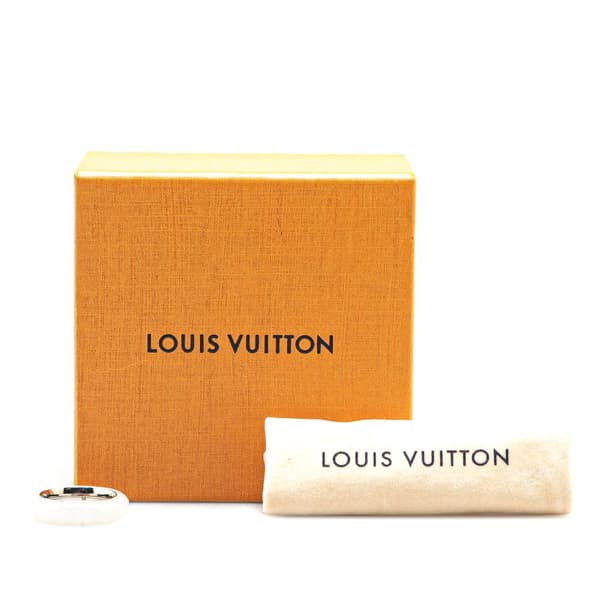 Pre-owned Louis Vuitton Metal and Stone Burg Ring White