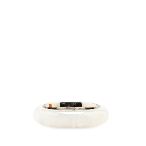 Pre-owned Louis Vuitton Metal and Stone Burg Ring White