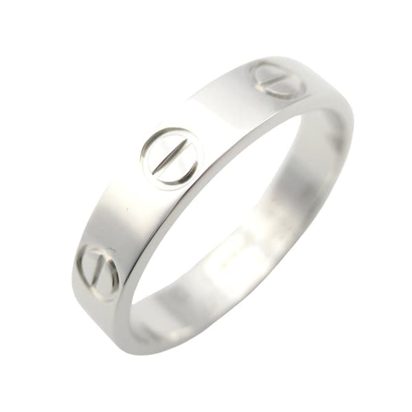Pre-owned Cartier 18K White Gold Small Love Ring Silver
