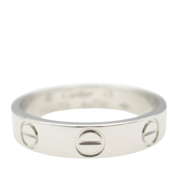 Pre-owned Cartier 18K White Gold Small Love Ring Silver