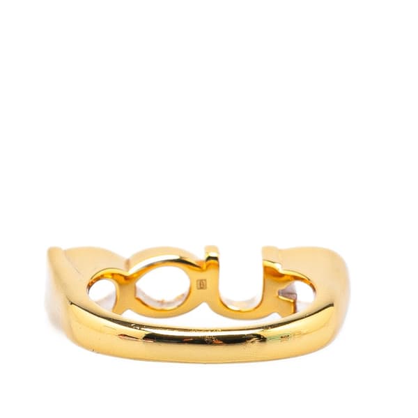 Pre-owned Gucci Gold Plated GUCCI Letter Ring Gold