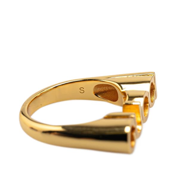 Pre-owned Gucci Gold Plated GUCCI Letter Ring Gold