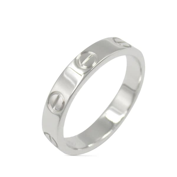 Pre-owned Cartier 18K White Gold Small Love Ring Silver