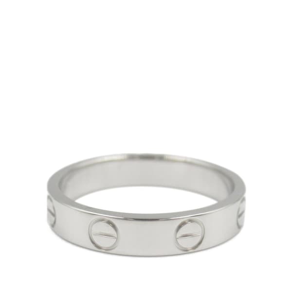 Pre-owned Cartier 18K White Gold Small Love Ring Silver