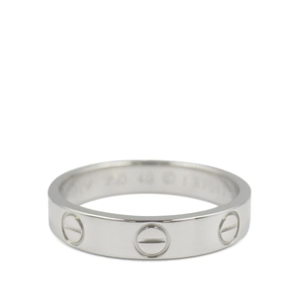 Pre-owned Cartier 18K White Gold Small Love Ring Silver