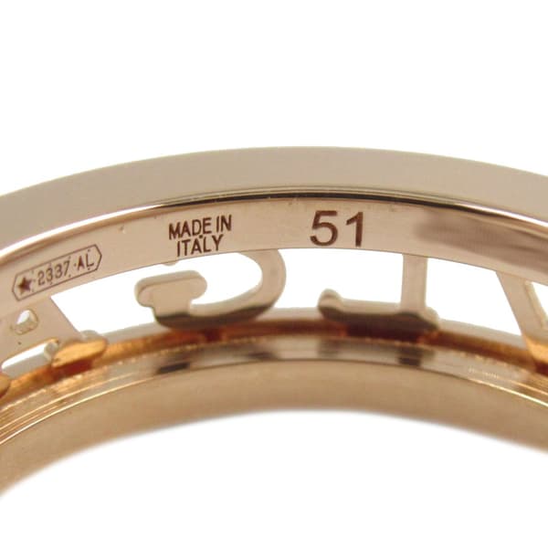 Pre-owned Bvlgari 18K Rose Gold B.Zero1 One Band Ring with Openword Logo Spiral Pink