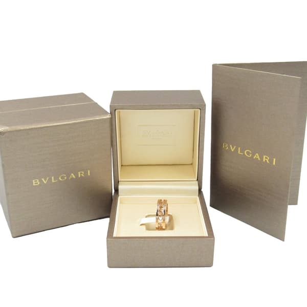 Pre-owned Bvlgari 18K Rose Gold B.Zero1 One Band Ring with Openword Logo Spiral Pink