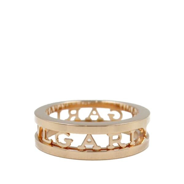 Pre-owned Bvlgari 18K Rose Gold B.Zero1 One Band Ring with Openword Logo Spiral Pink