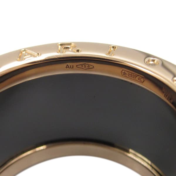 Pre-owned Bvlgari 18K Rose Gold and Ceramic B.Zero1 Three Band Ring Pink