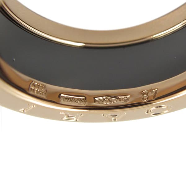 Pre-owned Bvlgari 18K Rose Gold and Ceramic B.Zero1 Two Band Ring Pink