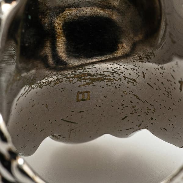 Pre-owned Gucci Silver Plated Crystal Lion Head Ring Silver