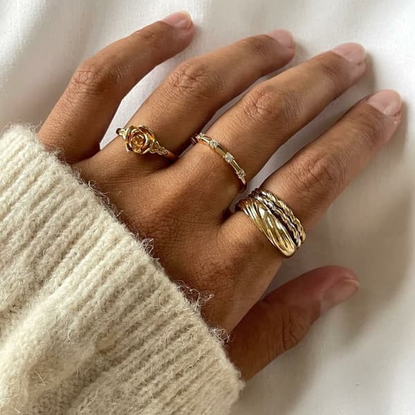 Ring til kvinder 24KAE 124142Y/56 Gylden 16