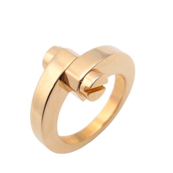 Pre-owned Cartier 18K Rose Gold Menotte Ring Pink
