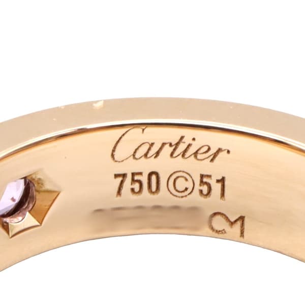 Pre-owned Cartier 18K Rose Gold and Pink Sapphire Classic Love Ring Pink
